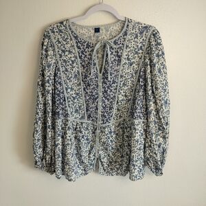Old Navy Oversized Poet Blouse Size 2X Coastal Grandmother Cottagecore Bohemian
